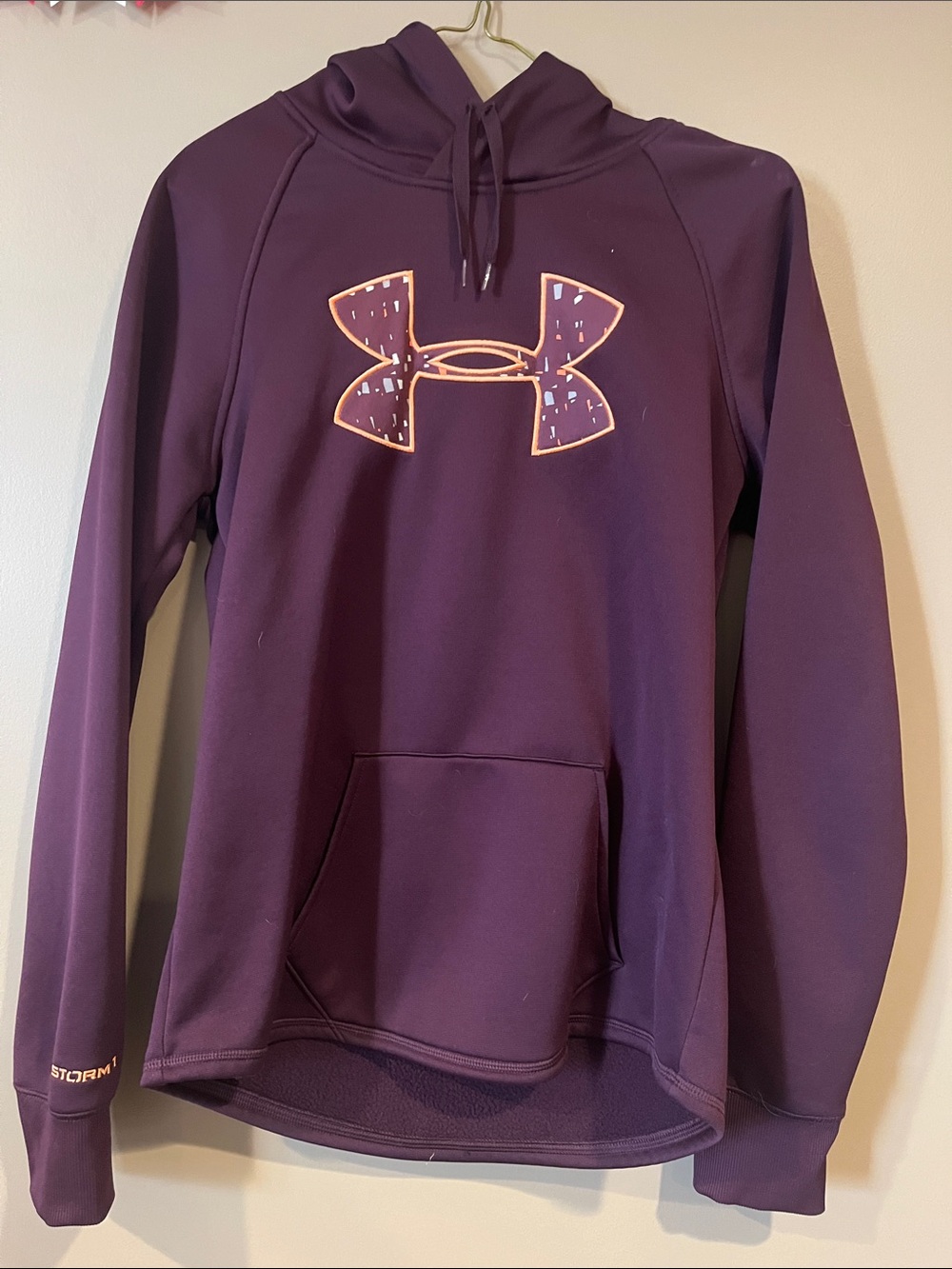 Under Armour Deep Plum Pullover Hoodie with Logo